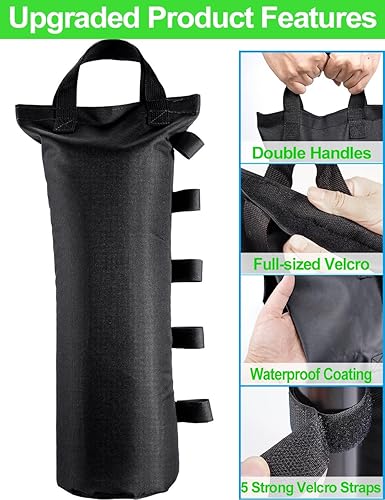 Miniatura 5 de Bolsas de arena con peso extra grande de 54.4 kg para toldo emergente fácil, toldo de cenador al aire libre, refugio solar instantáneo, paraguas de