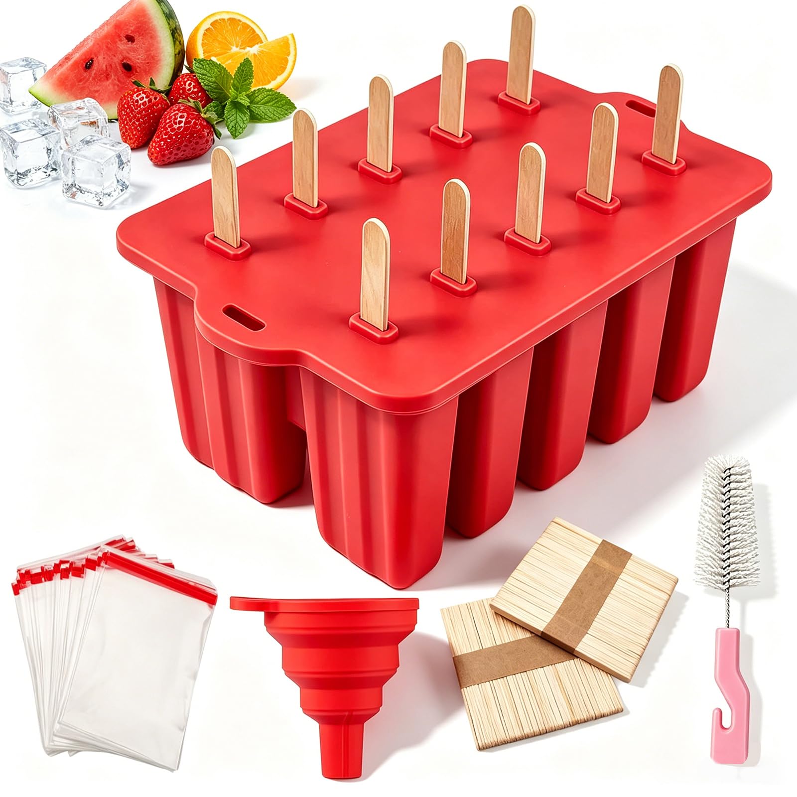 Stampi Ghiaccioli, Silicone Stampi per Gelato senza BPA,Stampo di gelato,Stampi Gelato Stecco,Stampi per Ghiaccioli in Silicone,Formine Ghiaccioli Riutilizzabili,Ghiaccioli Stampo