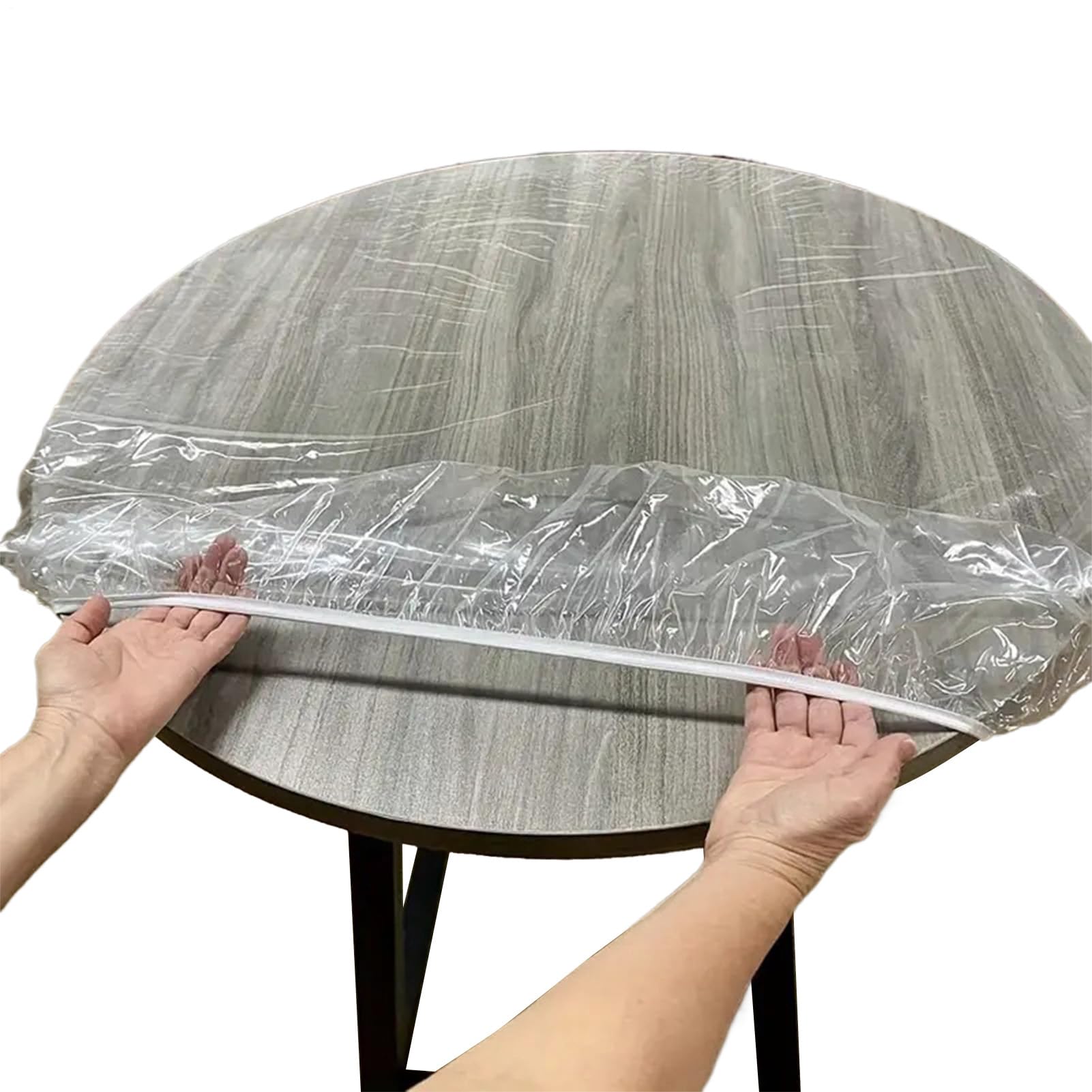 Nappe de table ronde en PVC imperméable anti-rayures et élastique