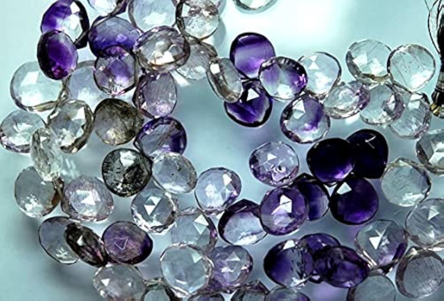 Super Seven améthyste rutile briolette cœur 11mm perle pierre naturelle pour fabrication bijou