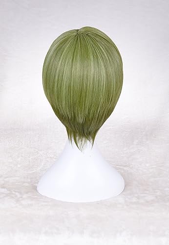 Miniatura 2 de Straight alta temperatura de fibra verde corto 12" cosplay pelucas sintéticas A3 rurikawa Yuki, Talla regular