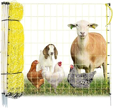 Premier 1 Portable Electric Chicken Net Fence with Built-in Posts | 42"H x 164L | Ideal for Backyard Chickens, Ducks, Turkeys