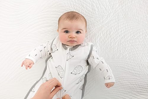 Miniatura 4 de SwaddleDesigns SDM-419Y-S - Saco de dormir de muselina de algodón con zíper de 2 vías, diseño de jirafa mamá y bebé, color amarillo, pequeño 0-6