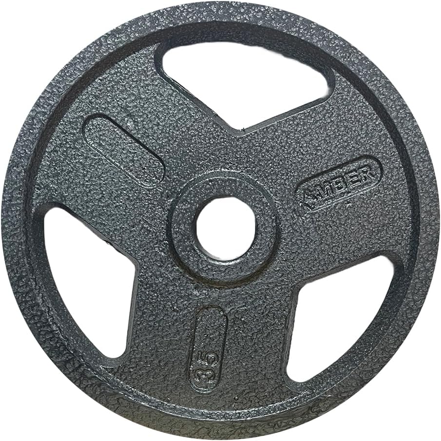 Triple-Grip Weight Plates Durable Cast Iron for Versatile Strength Training - Ideal for Squats, Deadlifts, Bench Press, Multiple Weight Options Available, Sold as Pair (35, Pounds)