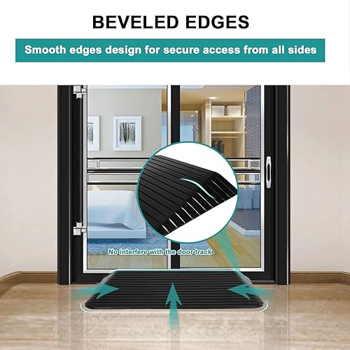 Miniatura 3 de MEETWARM Rampas de umbral para puertas, rampas resistentes para sillas de ruedas, rampa de umbral de goma sólida antideslizante de 3 pulgadas, 1