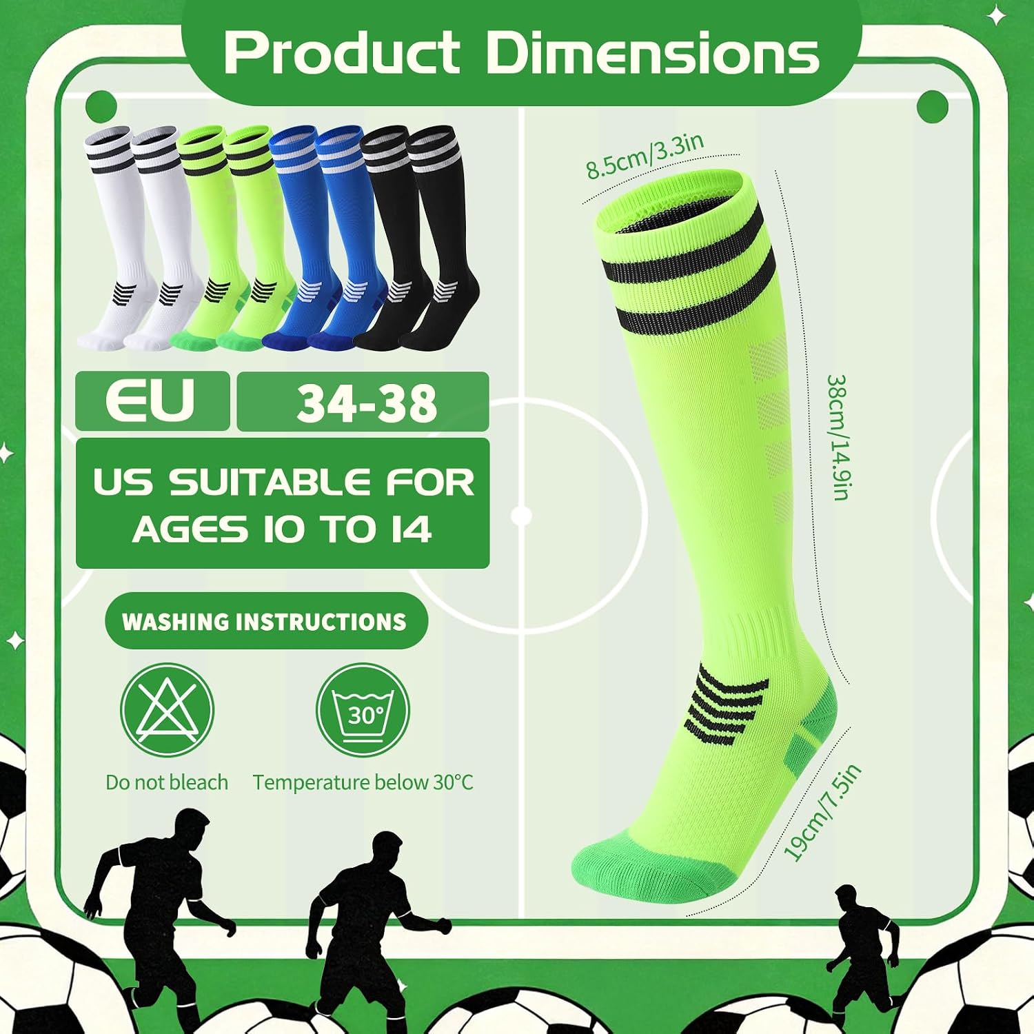 Jspupifip Childrens Football Socks Kids Breathable Soccer Socks Long Football Sports for Boys Girls Youth Junior Running