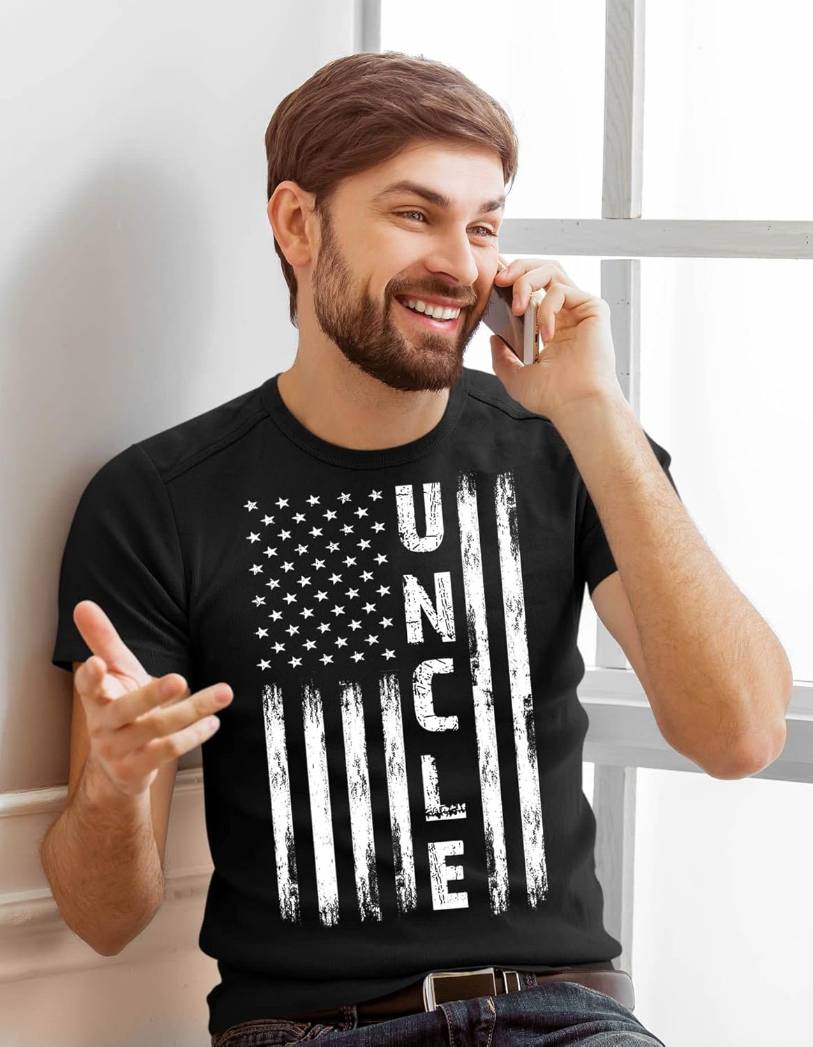 Veracco Uncle American Vintage USA Flag Men T-Shirt Best Uncle Shirt - Image 8