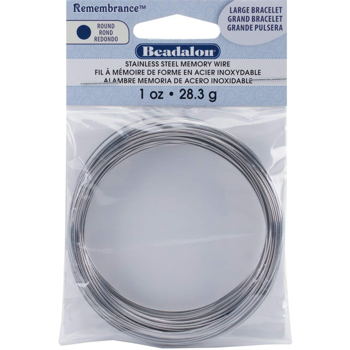 Beadalon JMBT-1ZLG Memory Wire Bracelet, Large Bright