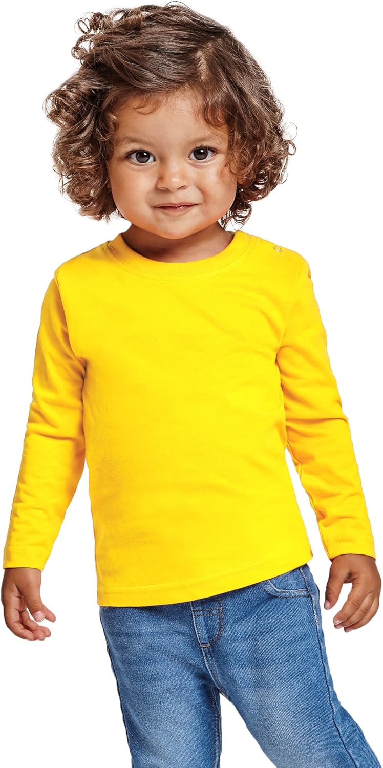 Camiseta de Colores con Manga Larga para Bebés - Prenda de algodón 100%, cómoda, Suave, cálida y Tacto Agradable