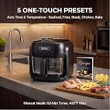 Boswell Glass Air Fryer 7.5QT, Transparent Glass Bowl, Black | Clear Bowl Air Fryer, Hot Air Circulation, Digital Touch Panel, Roast Bake for Fries, Chicken More Recipes — image 4