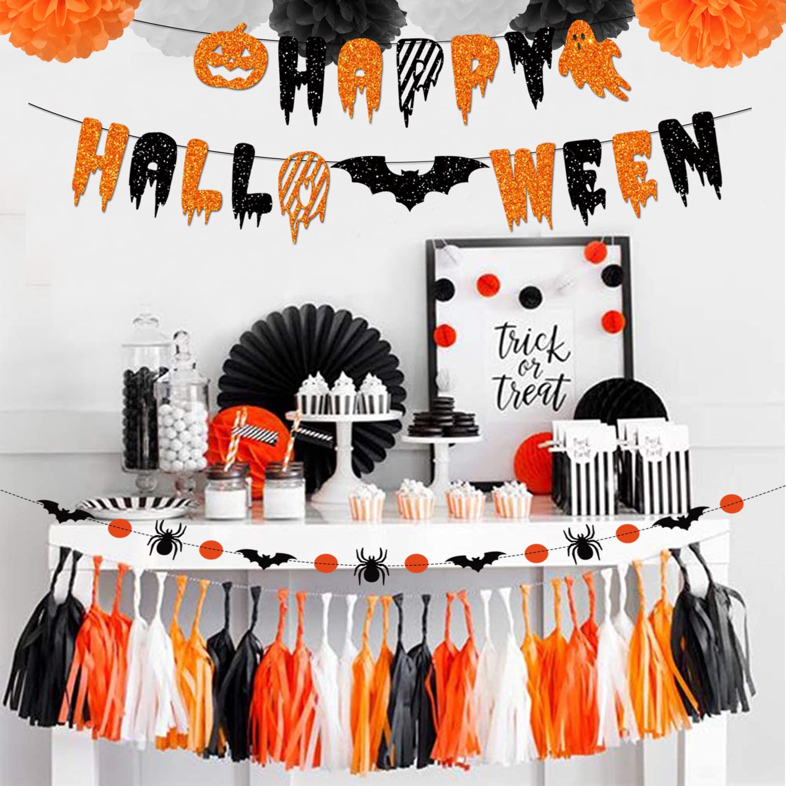 Décoration Anniversaire Halloween – Kit 47 Pièces, Banderole, Guirlandes, Boules, Fanions - 4