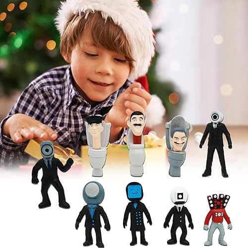 Miniatura 7 de Skibidi - 24 figuras de acción de juguete para el inodoro de Pascua, juguetes de figuras de acción de dibujos animados para adultos y niños,