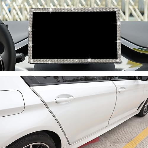 Miniatura 5 de TOMALL Bling - Protector de puerta de automóvil con cristales antiarañazos, cristales para puerta de automóvil, accesorio para decoración interior y