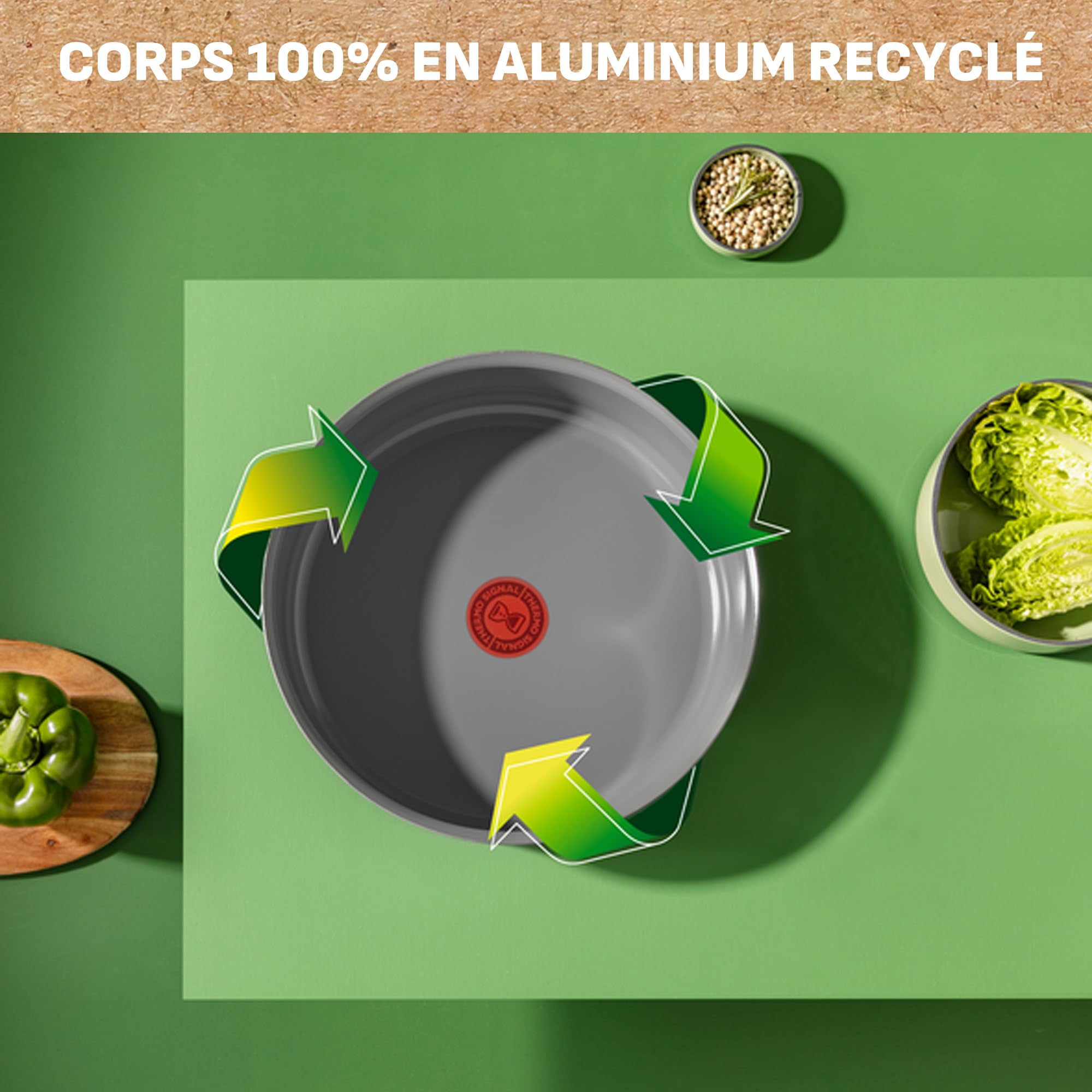 Tefal Ingenio Lot de 5 pièces, Poêles, Casseroles, Poignée amovible, Induction, Revêtement céramique antiadhésif, Eco-conçu, Compatible lave-vaisselle, Fabriqué en France, Renew L26190022