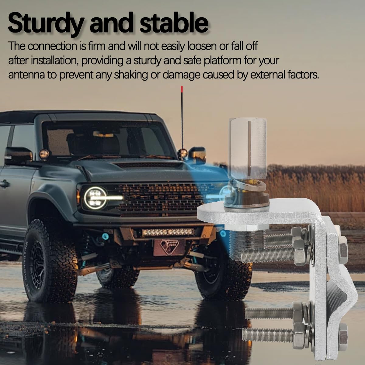 CB Radio Antenna Mounting Bracket CB Mounting Bracket SO239 Heavy Duty Stud Mount Adaptor Compatible with PL-259 and Standard 3/8-24 Threaded Antenna