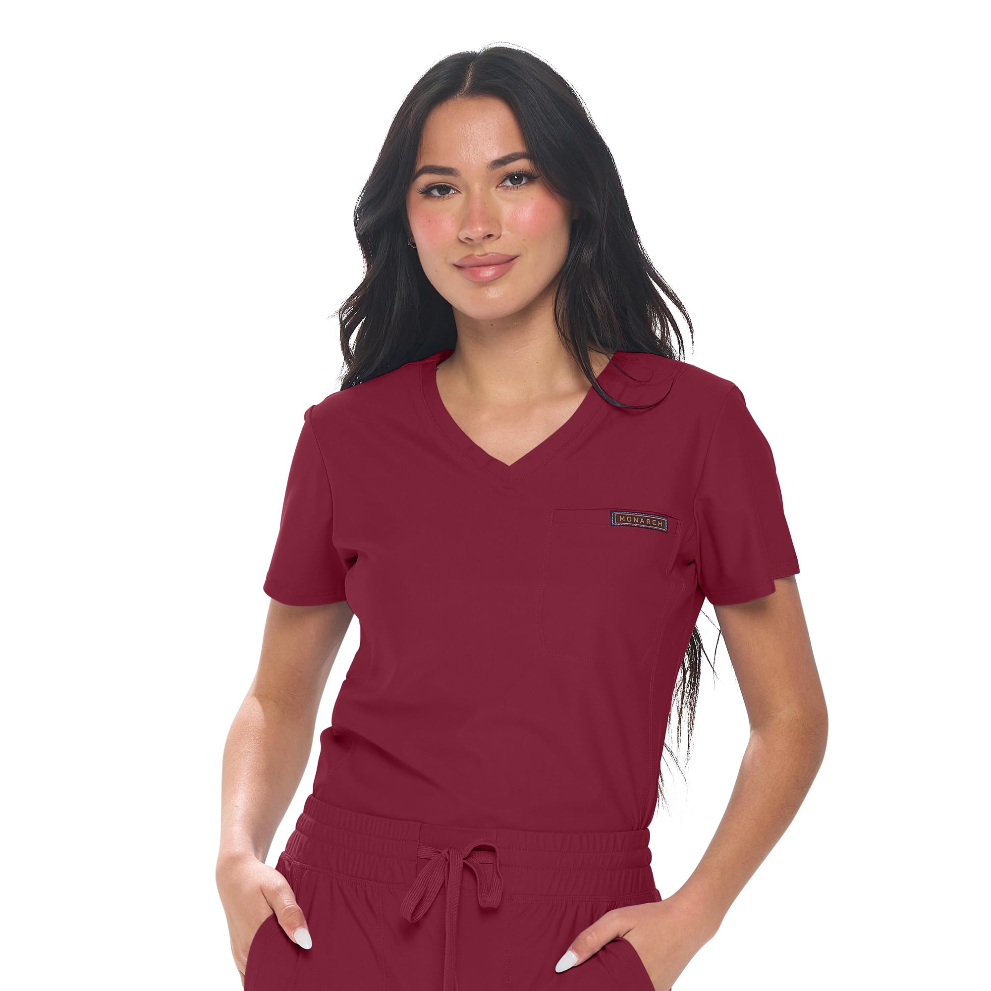 Womens Scrub Top Max Stretch Tuck-in One Pocket Scrub Top for Women