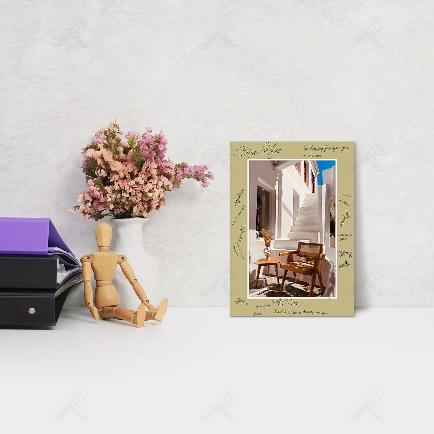 Golden State Art, Acid Free Pack of 25 Mix 5x7 Photo Mats Mattes Matting with White Core Bevel Cut for 4x6 Pictures in Premier