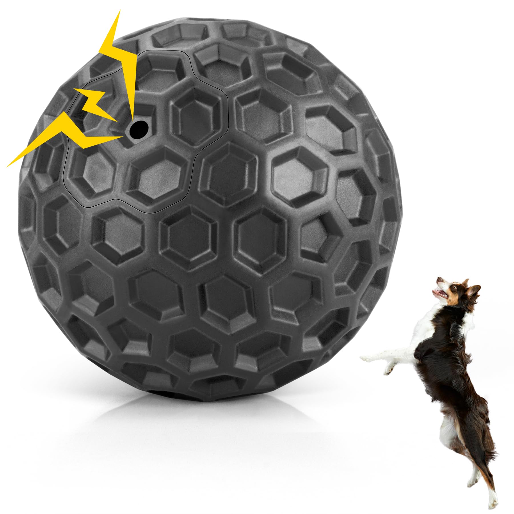 DISSKNIC Indestructible Squeaky Dog Balls, Dog Toys for Aggressive Chewers Large Breed for Relieving Anxiety, Tough Dog Chew Toys Balls for Aggressive Chewers, Outdoor Squeaky Dog Toys for Large Dogs — image 1