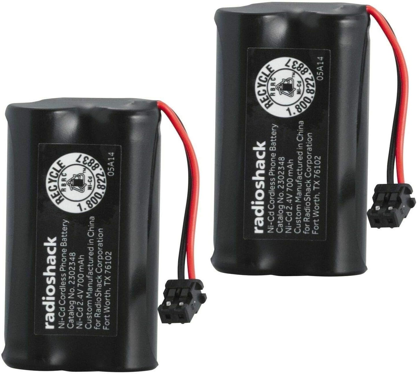 RADIOSHACK 2.4V/700MAH NI-CD CORDLESS PHONE BATTERY 2-PACK (2302318) by RadioShack