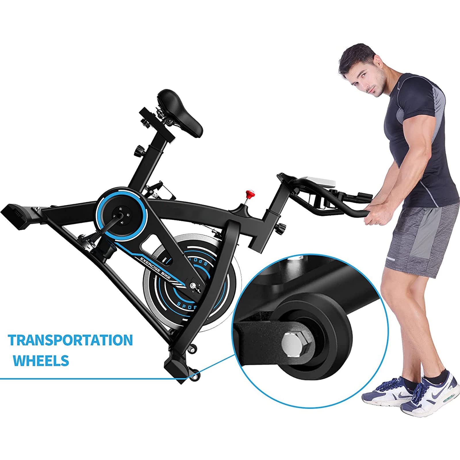 Cichy magnetyczny rower rowerowy do domowej siłowni, cichy rower treningowy z ulepszoną poduszką do siedzenia, sprzęt fitness