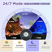 Vista 3 de hygger Luz LED de Acuario con Clip 24/7, Luz de Amanecer-Luz de Día-Luz de Luna y Modo DIY, Temporizador/Brillo Ajustable para Luz de Tanque