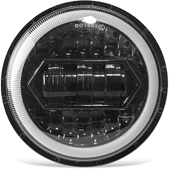 Round motorcycle headlight 5.75 inches LED headlight 60 W 6000 lm 6000 K/3000 K low beam high beam 9-30 V HI LO light beam optics fog light with gear cables IP67.