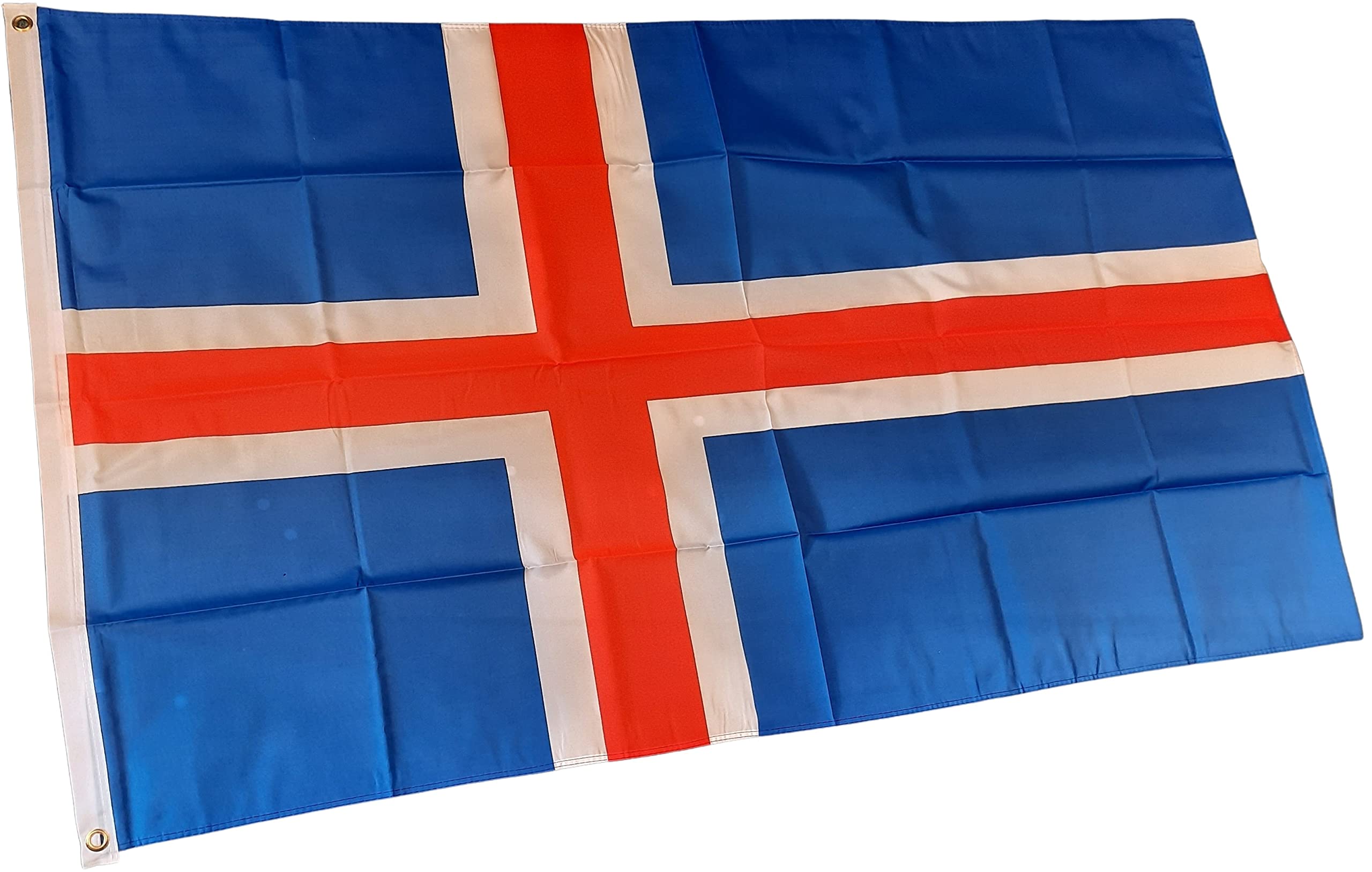 NWFlags Iceland Flag 5ft x 3ft 75d Premium Polyester Suitable For Flagpoles, Blue