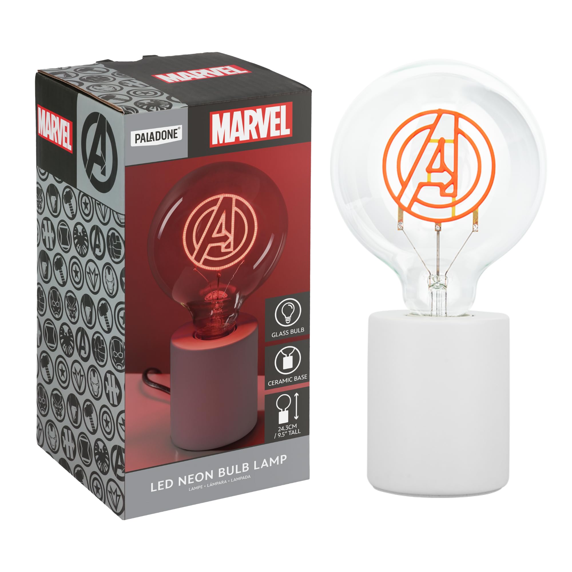 Paladone Marvel Avengers Decorative LED Neon Bulb Lamp - E27