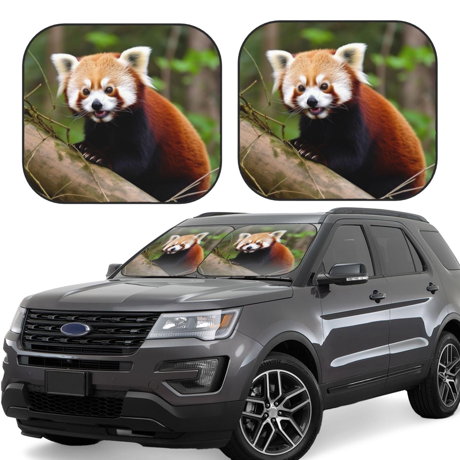 PandaEar Car Window Shades For Kids - 2 Pack Safari Animal Sun Shades, Static Cling, UV Protection