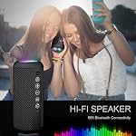 Ortizan Portable Bluetooth Speaker, IPX7 Waterproof Wireless Shower Speaker with 24W Loud Stereo Sound, Bluetooth 5.3, 30H Playtime, 100ft Range, Dual Pairing, for Home, Outdoors, Beach, Gift Idea