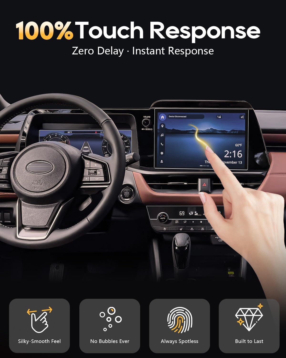 For 2026 Outback Screen Protector(6pcs Nano) 2026 Subaru Outback (Premium/Limited/Limited XT/Wilderness/Touring) 12.1 Inch Navi+12.3 Inch Dash +AC Touchscreen 2026 Outback Accessories Anti-Fingerprint