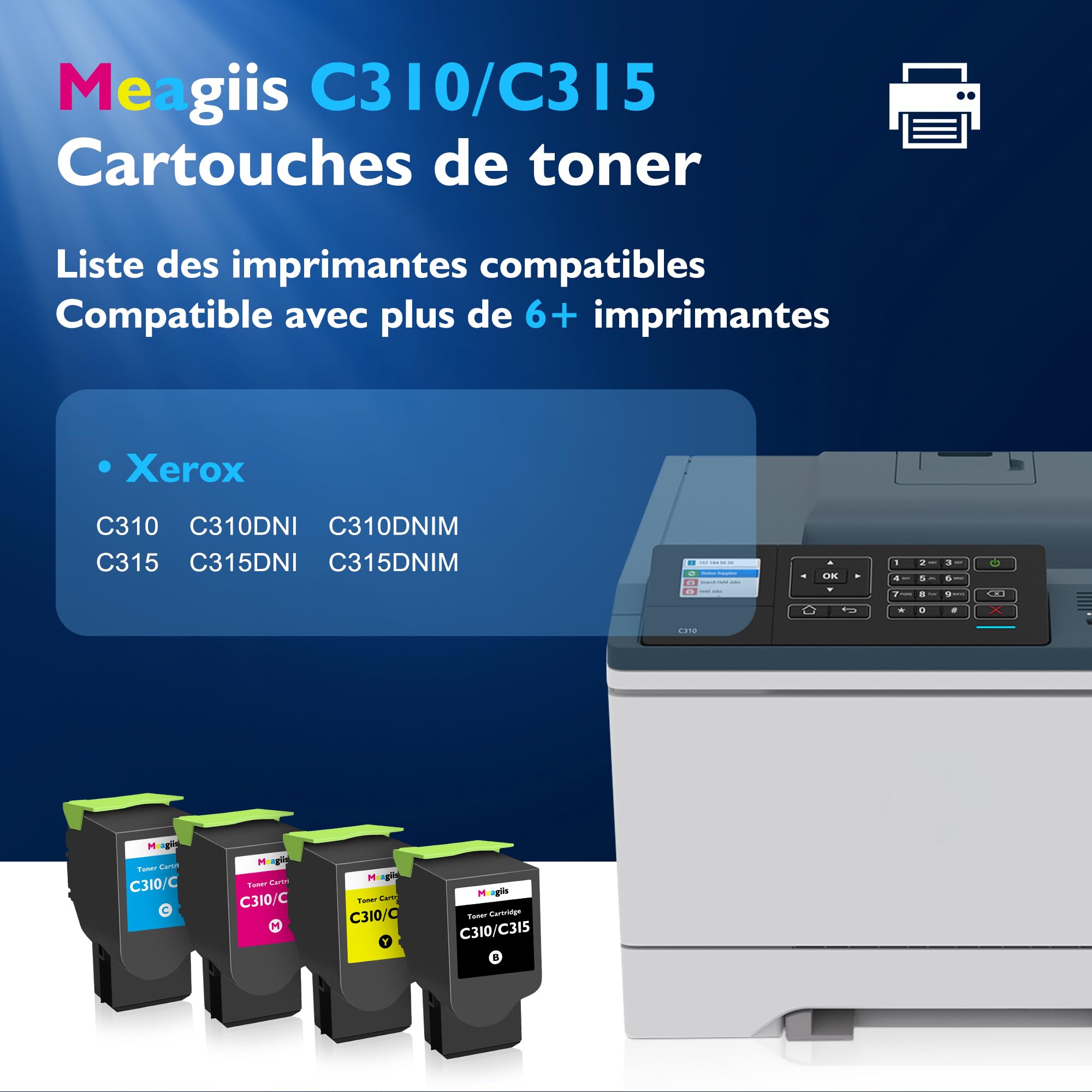 C310 C315 Toner Compatible pour Xerox C310 C315 Toner (Lot de 4)