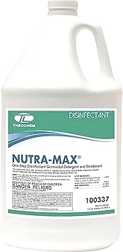 Nutra-Max Hospital Grade Disinfectant, EPA List N & G, Kills 99.9% Viruses & Bacteria, 132 Concentrate Makes 32 Gallons, Commercial Multi-Surface Cleaner For Home