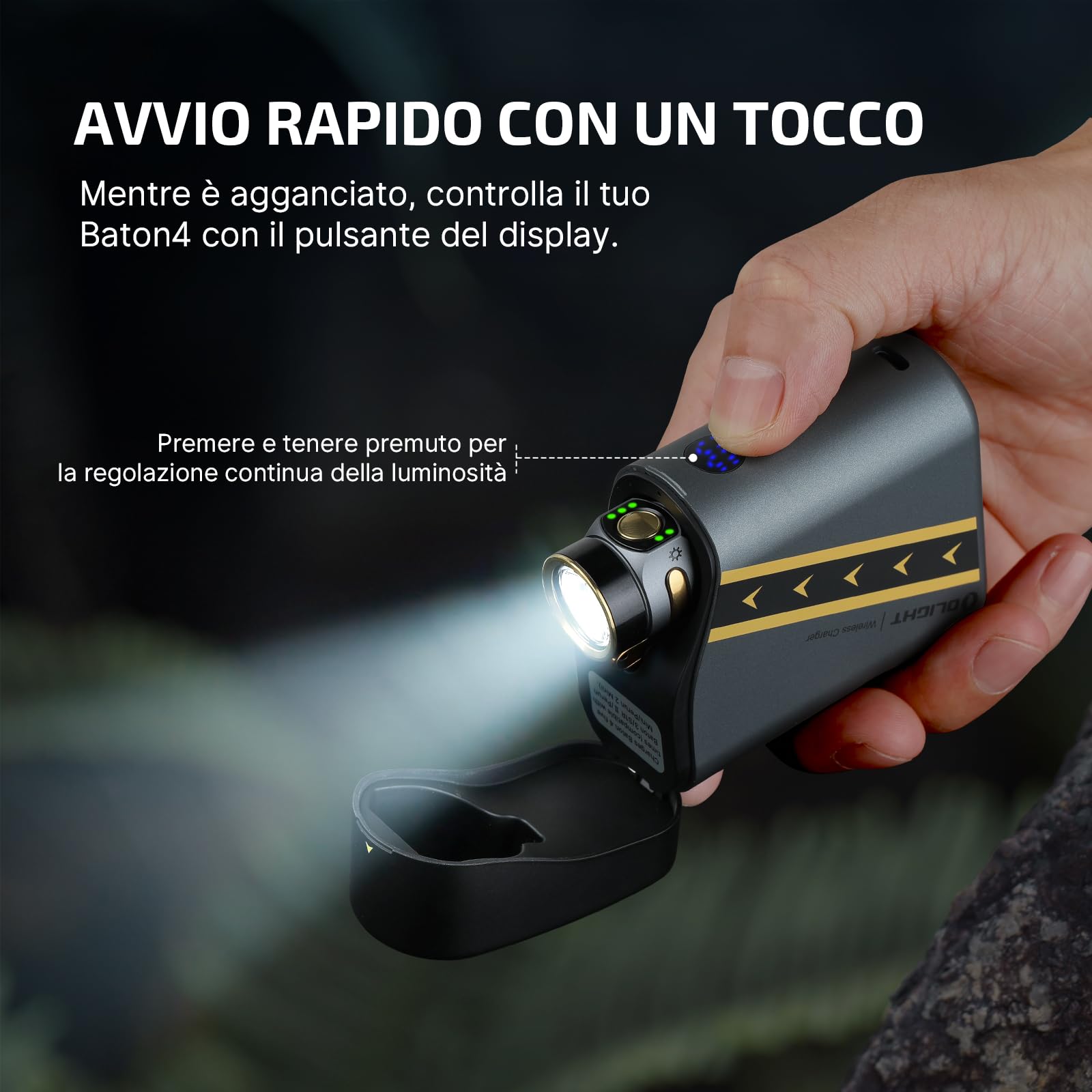 OLIGHT Baton3 pro max 2500lm Potenza Alta, 145m di Alcance, 6 Modalità di Illuminazione Torcia EDC Portatile LED Ricaricabile Adatta per Illuminazione da Campeggio, Escursioni e Uso Domestico(Nero CW)