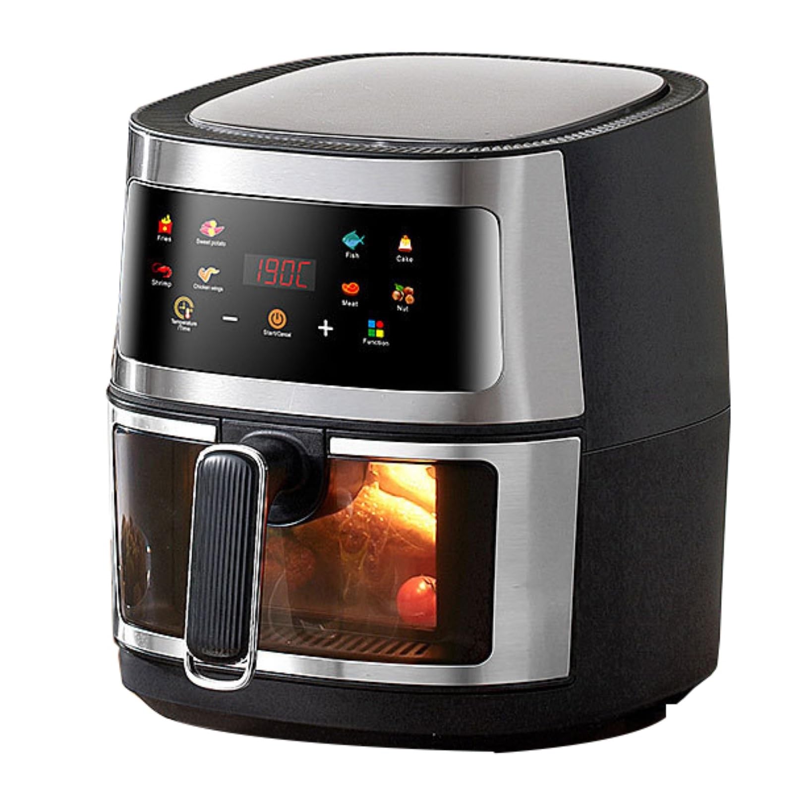 Grande Forno Friggitrice Ad Aria Multifunzione Mini Forno,Forno A Convezione Da Banco Con Girarrosto,Friggitrice Intelligente Con Schermo Tattile Digitale