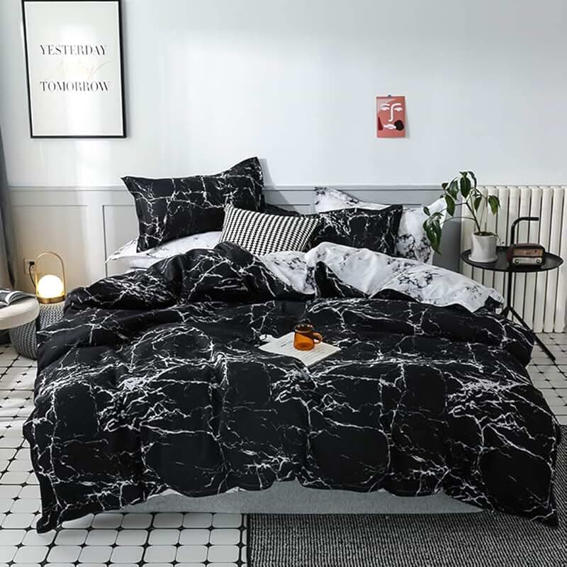 Amazon.co.uk black and white bedding