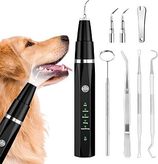 Ni-SHEN Ultrasonic Plaque Remover for Dogs & Cats - Professional Teeth Cleaning Kit Tartar Stain Remover (Black)