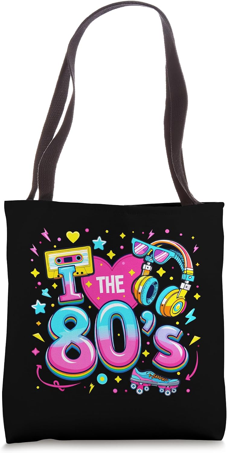 Vintage 80s Party Outfit Men Women Eighties I Love The 80s Tote Bag