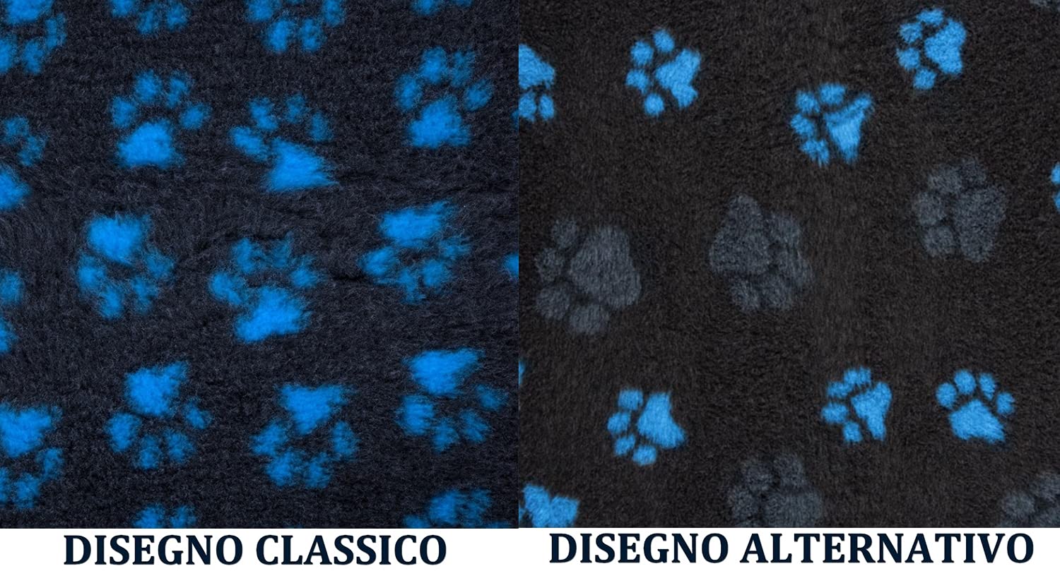 Profleece NonSlip Vet Bedding Tappeto per Cani e Gatti Incontinenti, Anziani, Malati 150 x 100 cm Termoisolante, Filtra i Liquidi, Mantiene il Pelo Asciutto (Zampe Azzurre, 150 x 100)