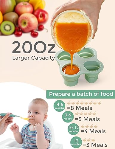 Miniatura 5 de Momcozy Fabricante de alimentos para bebés, juegos de regalo para procesador de alimentos para bebés, carne, vegetal, fruta