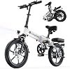 isinwheel U3 16 Foldable Electric Bike Adults, 500W Electric Bicycle, Front Fork Suspension, 19 MPH, UP to 45 Miles Folding Ebike, Suitable for Leisure Riding&Commuting, UL2849 Certified White