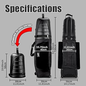 Amazon | キャスター付きゴルフトラベルバッグ、ハードケース、ゴルフ