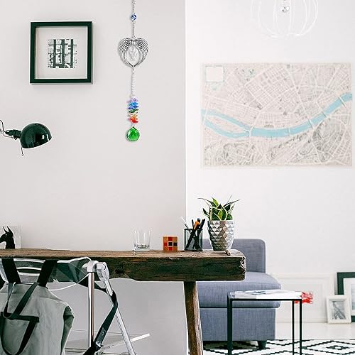 Miniatura 2 de rockcloud Blue Evil Eye Colgante Ornamento Jardín Cristal Suncatcher Ángel Guardián Decoración del Hogar para Protección y Buena Suerte, Azul