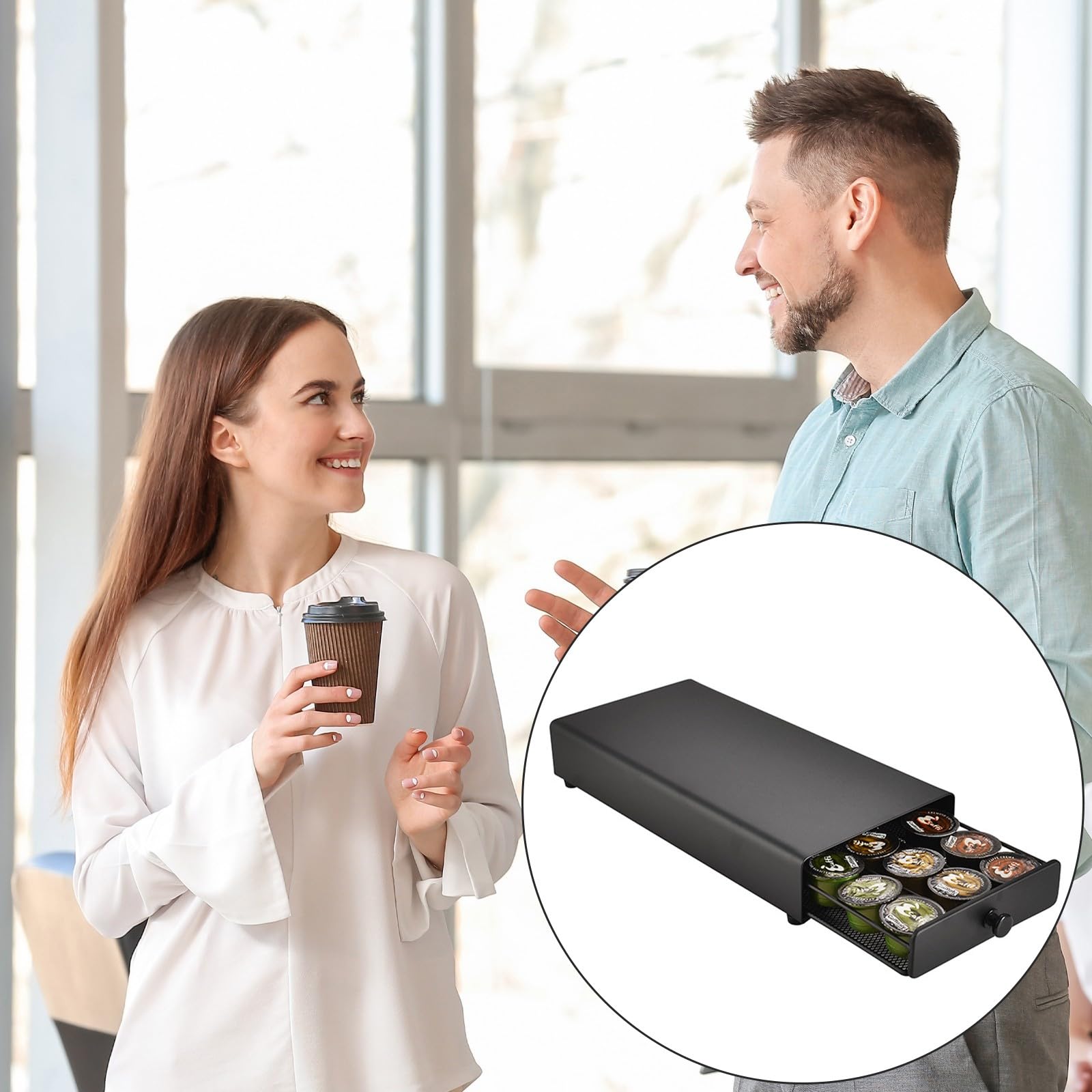 Montesy Coffee Pods Storage Drawer for 40 Capsulesed Iron Materials Stylish and Sturdy Designs for Home or Office Supplies Use
