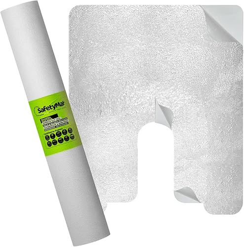 SafetyMat® Peel & Stick Toilet Urine Mat – Invisible, Non Slip, Slip Resistant U Shaped Urinal Floor Mat | Waterproof, Easy-Clean, Odorless,