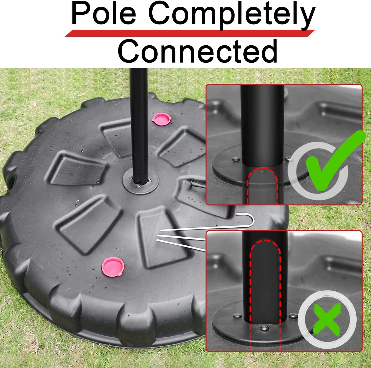 YDDS Tetherball Set with Base | Glow in Dark Tetherball Ball and Rope with Poles and Heavy Duty Base, Fun Backyard Games for Family, Kids, and Adults : Sports & Outdoors