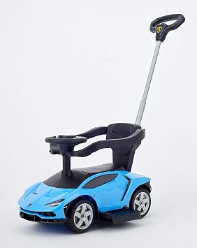 Nonaka World Nonaka Seizosho Ride-On Lamborghini Centenario with Push Handle Attached, Blue 2491 2-Way, Convenient for Walks with Removable Casket Handle and Foot Pedal