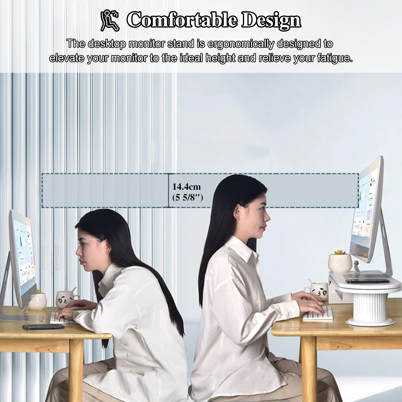 Supporto per Monitor angolare Pieghevole, Supporto Doppio per Monitor per Angolo o scrivania, Supporti per Display in Metallo per Uso su Tavolo, Lunghezza da 48 a 55 Pollici, supp