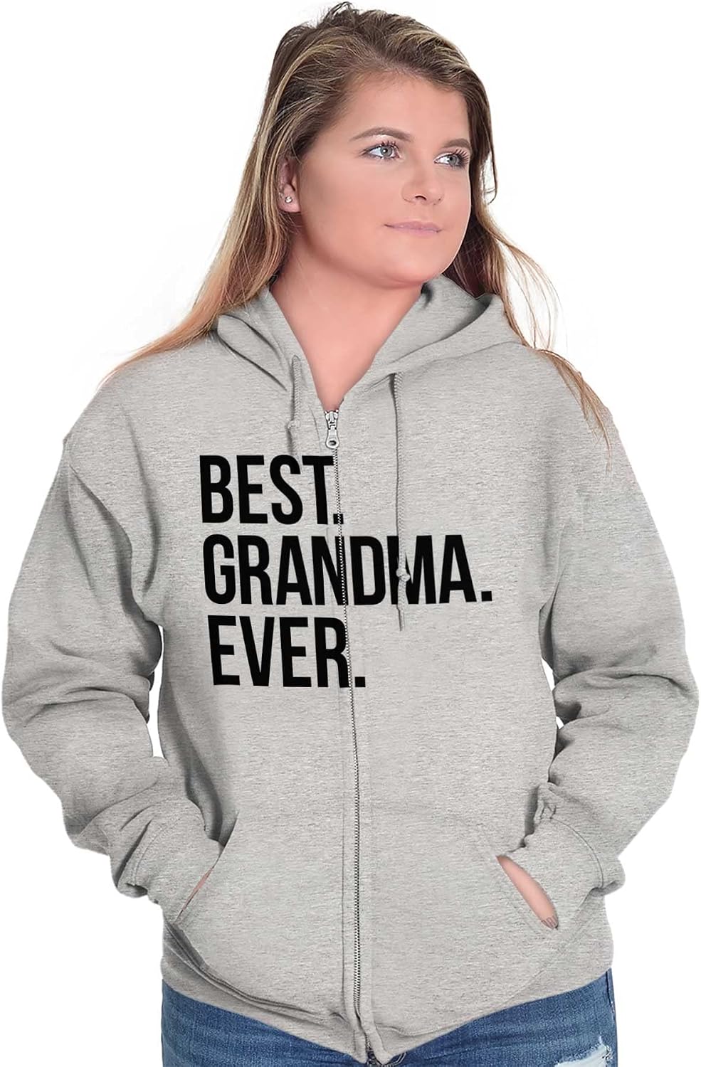 Brisco Brands Best Grandma Ever Nanna Gigi Nan Cute Zip Hoodie Sweatshirt Women