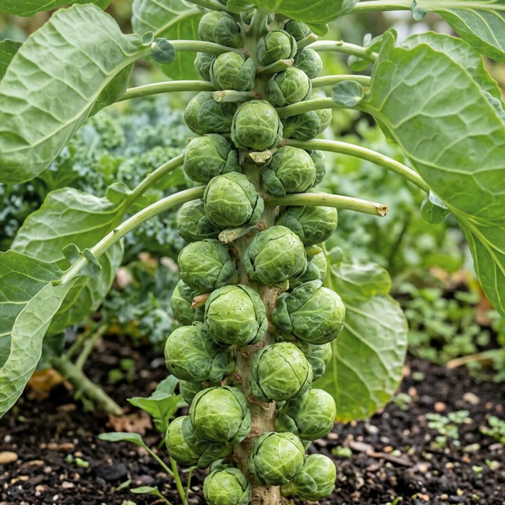 Brussels Sprout Brendan F1 Seeds – Late Season Winter Vegetable – Long Stalks with Tight, Tasty Buttons – Hardy High Yielding Variety – Rich in Vitamins A, B & C – for Your Kitchen Garden